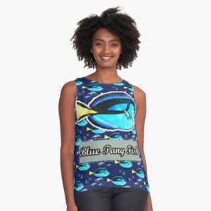Blue Tang Fish Theme Sleeveless Top