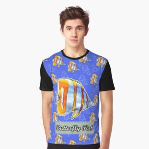 Butterfly Fish Theme Graphic T-Shirt