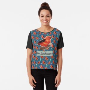 SCARLET TANAGER BIRD Chiffon Top