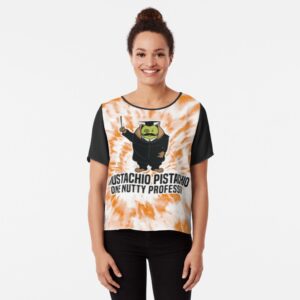 Orange tie-dye MUSTACHIO PISTACHIO Chiffon Top